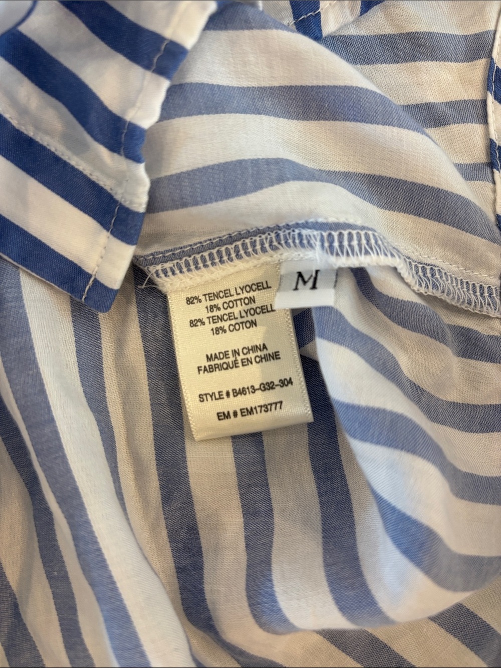 Bella Dahl Blue & White Two-Piece Set Button-Front L/S Shirt Top & Pants Medium - Picture 4 of 6